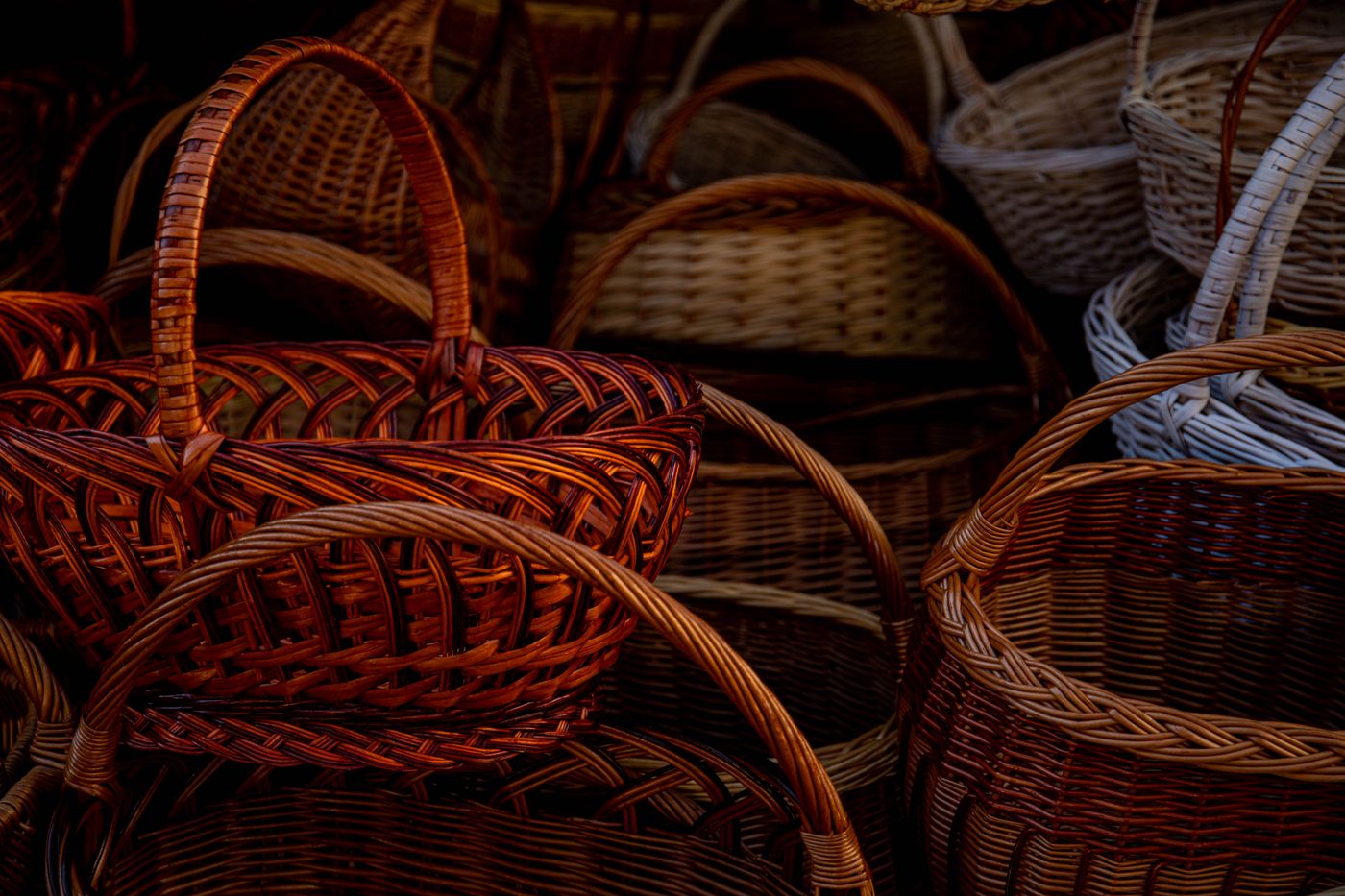 Licensed stock photograph of woven baskets
